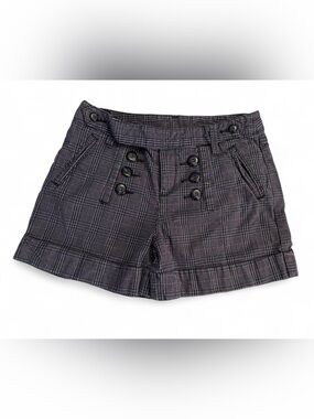 Idra Black and Grey Plaid Sailor Shorts Womens Size 6